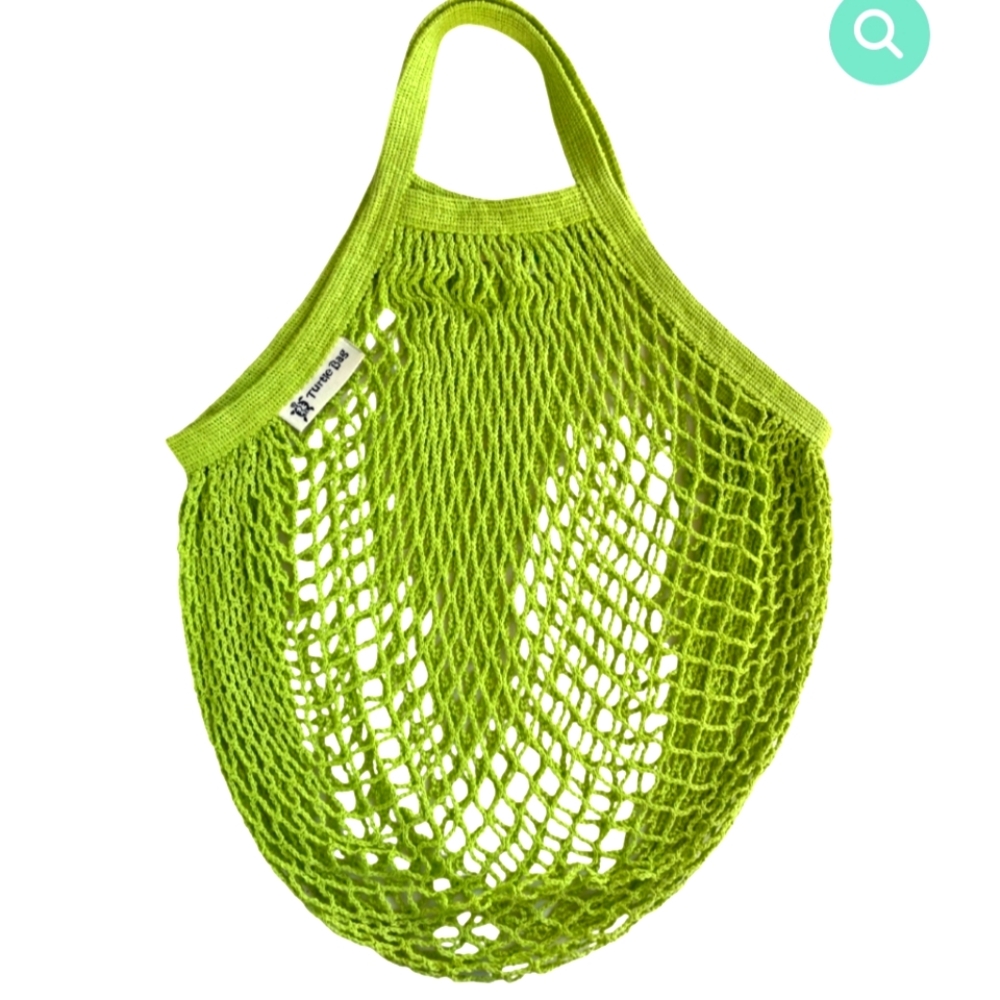 Sustainable eco Friendly Farmers market   By Turtle Bags 🐢 🆕 Lime Short Handle
